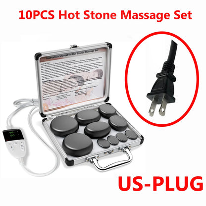 Adjustable Temperature Hot Stone Massage Set with Heater – Professional Spa Tool for Neck and Body Relaxation