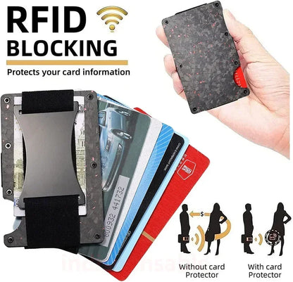 Carbon Fiber Minimalist Slim Wallet for Men – RFID-Blocking Credit Card Holder & Cashback Cardholder Case