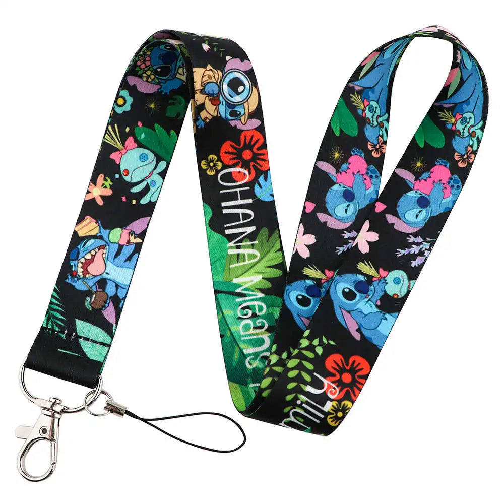Cute Alien & Angel Cartoon Credential Holder Lanyard for Key, Card Badge & Gym Accessories