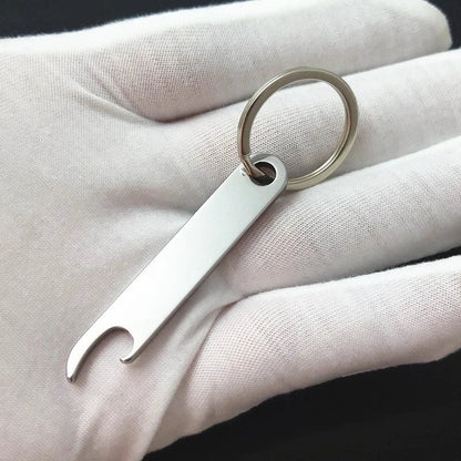 Portable Stainless Steel Beer Bottle Opener Keychain – Mini Metal Can Opener for Kitchen & Travel