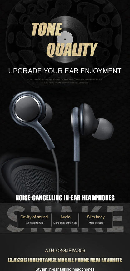 Type-C Wired Earphones for Samsung Galaxy S23/S22/S21 Ultra – In-Ear Headphones with 3.5mm Sound Quality for A54/A34/A53 Series
