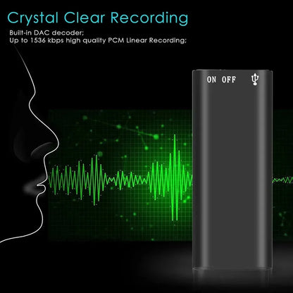 Professional Mini 3-in-1 Voice Recorder – 8GB/16GB/32GB Digital Audio MP3 Player with USB Port
