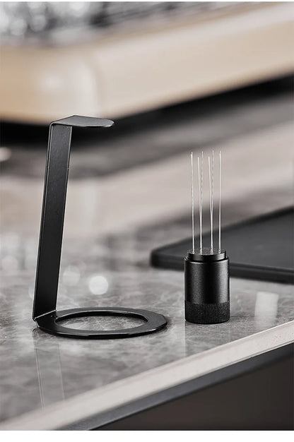 WDT Espresso Coffee Stirrer Tool with 8 Needles & Magnetic Stand – Barista Coffee Distribution Tool
