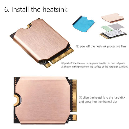 FinalCool TN30 Copper Heat Sink & Thermal Pad — Cooling Accessory for Steam Deck Console & M.2 2230 SSD