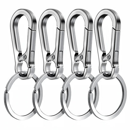 4Pcs Metal Carabiner Clip Keychain – Key Ring Hook Holder Organizer for Car Keys