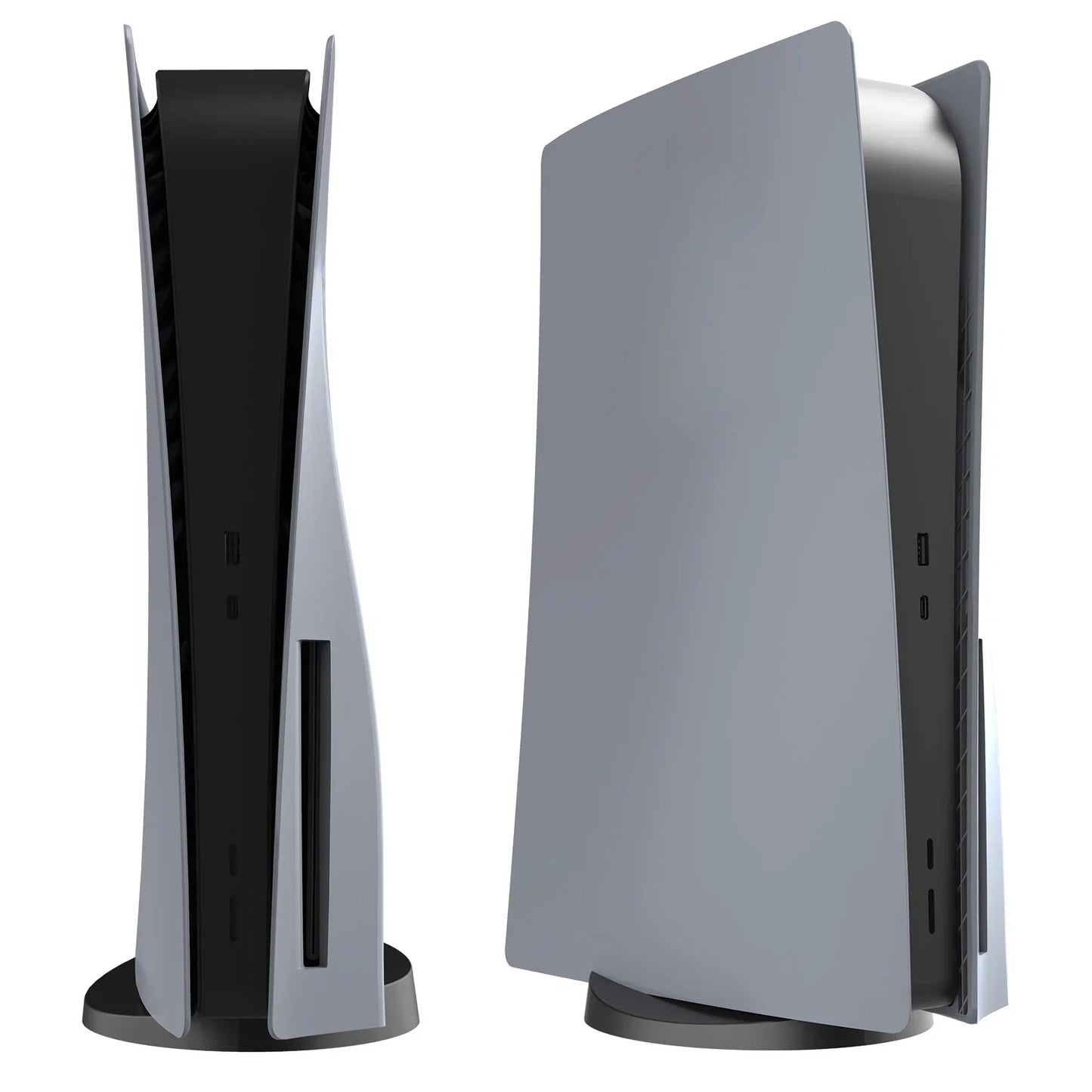 PS5 30th Anniversary Replacement Faceplate Shell – Gray Hard Plastic Cover with Logo Vinyl Sticker for PS5 Console