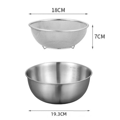 Stainless Steel Mixing Bowl Set (1–3 pcs) with Measurement Scale – Large Capacity Cooking, Baking & Food Storage Bowls for Kitchen Essentials