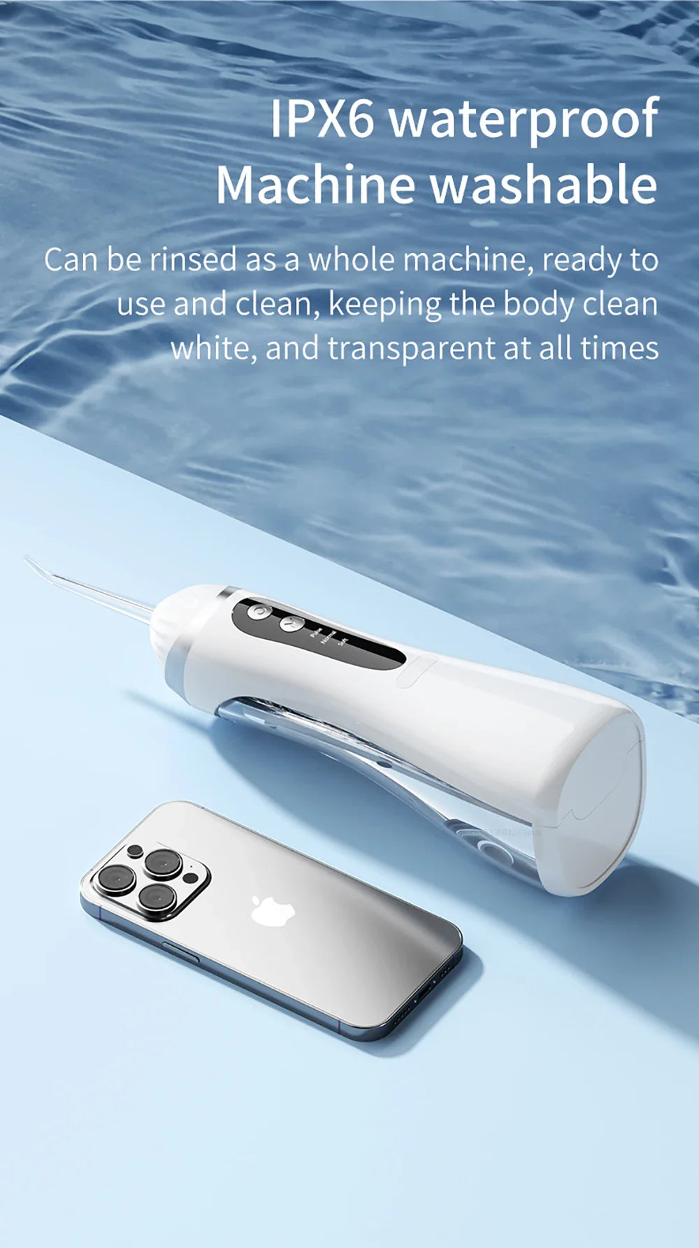 Teeth Water Flosser – Portable Electric Oral Irrigator for Home Dental Cleaning, Rechargeable & Waterproof