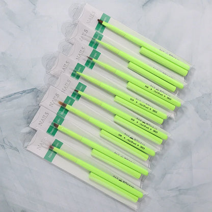 Green Nail Art Brush - Gel Polish, Acrylic, UV Extension & Nail Painting Detail Brush