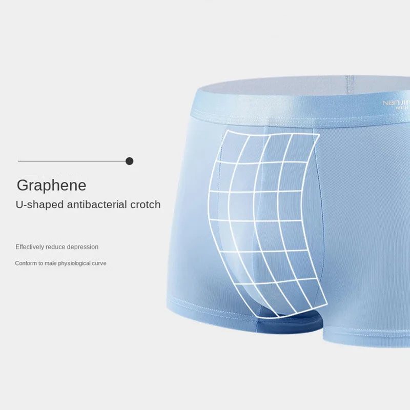 4-Pack Men's Ice Silk Boxer Shorts - Breathable Thin U-Pouch Underwear with Stretch Comfort (L-6XL)
