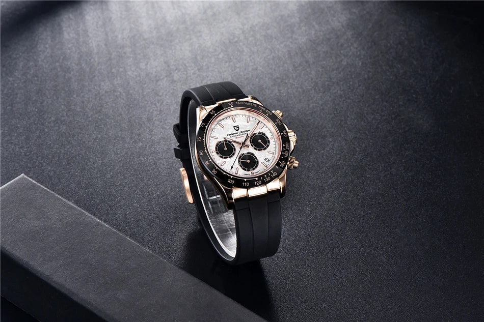 40mm PAGANI DESIGN V2 Men’s Quartz Watch – Sapphire Retro Chronograph Stainless Steel Waterproof