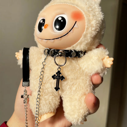 17cm Labubu Doll Necklace Choker – Leadrope Accessory for 6.5-inch Cotton Dolls