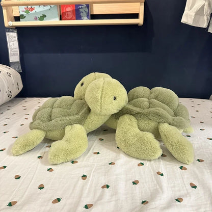 Kids’ Cute Super Green Stuffed Turtle Plush Toy – Soft Animal Gift, 28/35/40CM