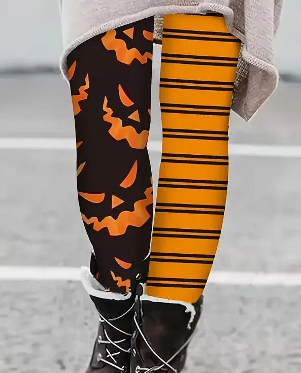 Women's Halloween Skeleton 3D Print Leggings - Stretchy Workout Yoga Pants, Slim Fit Fashion Tights