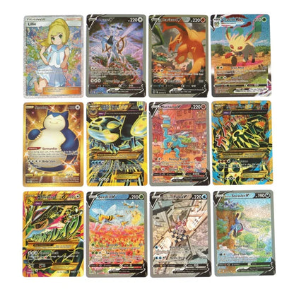 60-100Pcs English Pokemon Cards – Holographic EX, Vstar, Vmax, GX, Charizard, Mewtwo & Evolution Combos
