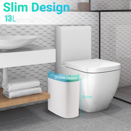 Automatic Touchless Trash Can - Motion Sensor Waterproof Slim Waste Bin for Bathroom, Kitchen & Bedroom