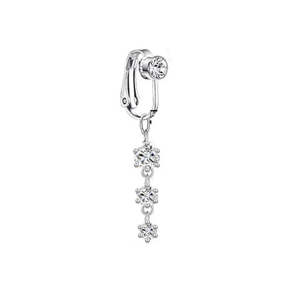 Faux Butterfly Leaves Belly Piercing – Dangling Clip-On Fake Navel & Cartilage Earring for Umbilical Piercing