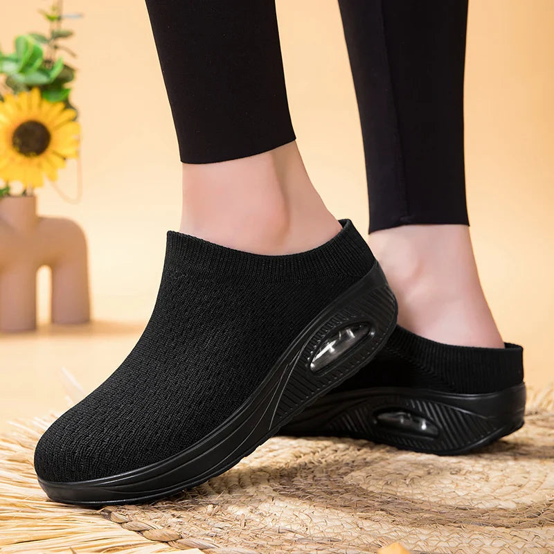 Breathable Lightweight Women’s Sneakers – Outdoor Soft Sock Slip-On Tennis Shoes for Women