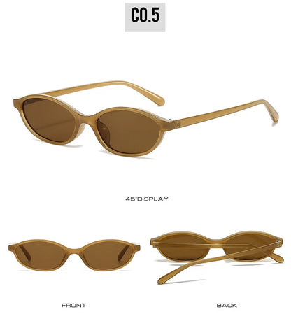 2024 Women’s Leopard Brown Sunglasses — Fashion Brand Small Frame Retro Oval Sun Glasses, Ladies Eyewear Shade