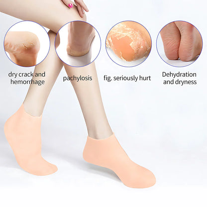 Exfoliating & Moisturizing Foot Socks – Silicone Socks for Dry, Cracked Skin, Plantar Protection & Elastic Skin Care