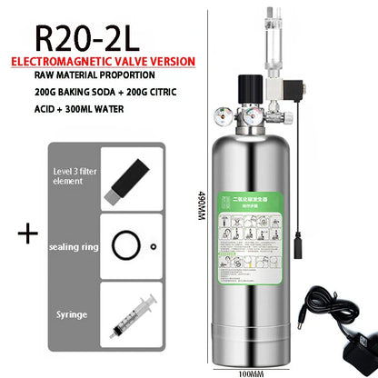 Aquarium DIY CO2 Generator Kit – Stainless Steel CO2 Cylinder & Carbon Dioxide Reactor System for Plants & Fish Tanks