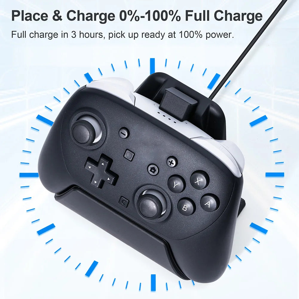 Switch 2 Pro Controller Charging Dock - Fast Charging Station with LED Indicator & Adapter