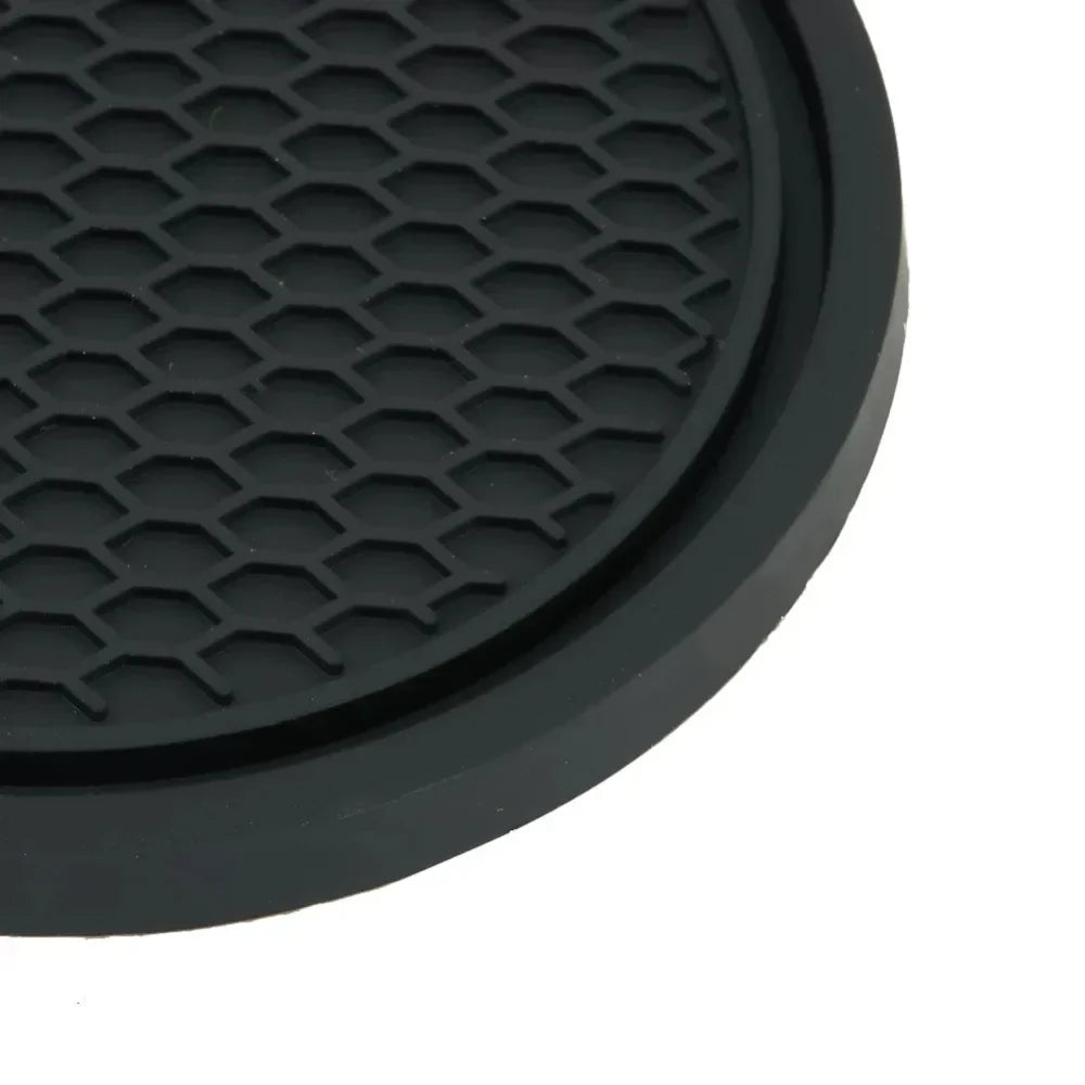Universal Black Anti-Slip Car Cup Holder Coaster Pads – Interior Accessories for Most Vehicles