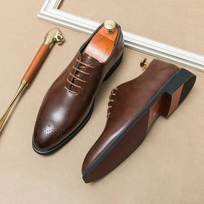 Luxury Men’s Leather Oxford Dress Shoes – High-Quality Gentleman Wedding & Office Shoes 2024