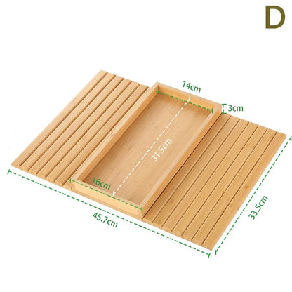 Bamboo Couch Cup Holder – Anti-Slip Foldable Sofa Armrest Tray for Cups, Snacks & Remote Control   1/2