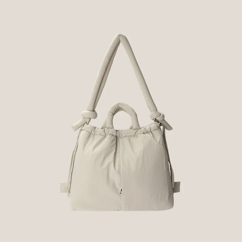 2023 Casual Nylon Padded Tote Bag – Soft Puffer Shoulder & Crossbody Handbag for Women, Large Capacity Vintage Design