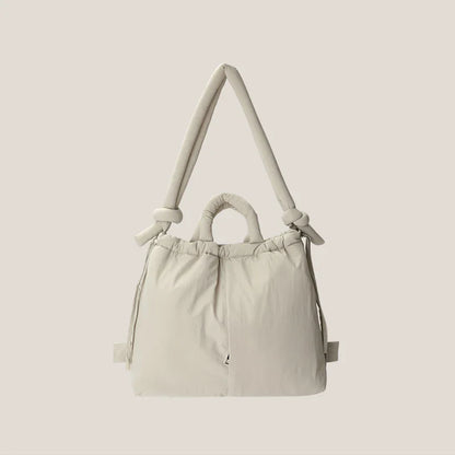 2023 Casual Nylon Padded Tote Bag – Soft Puffer Shoulder & Crossbody Handbag for Women, Large Capacity Vintage Design
