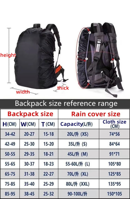 Reflective Waterproof Backpack Rain Cover 20-100L – Outdoor Safety Cover for Night Cycling, Hiking & Camping