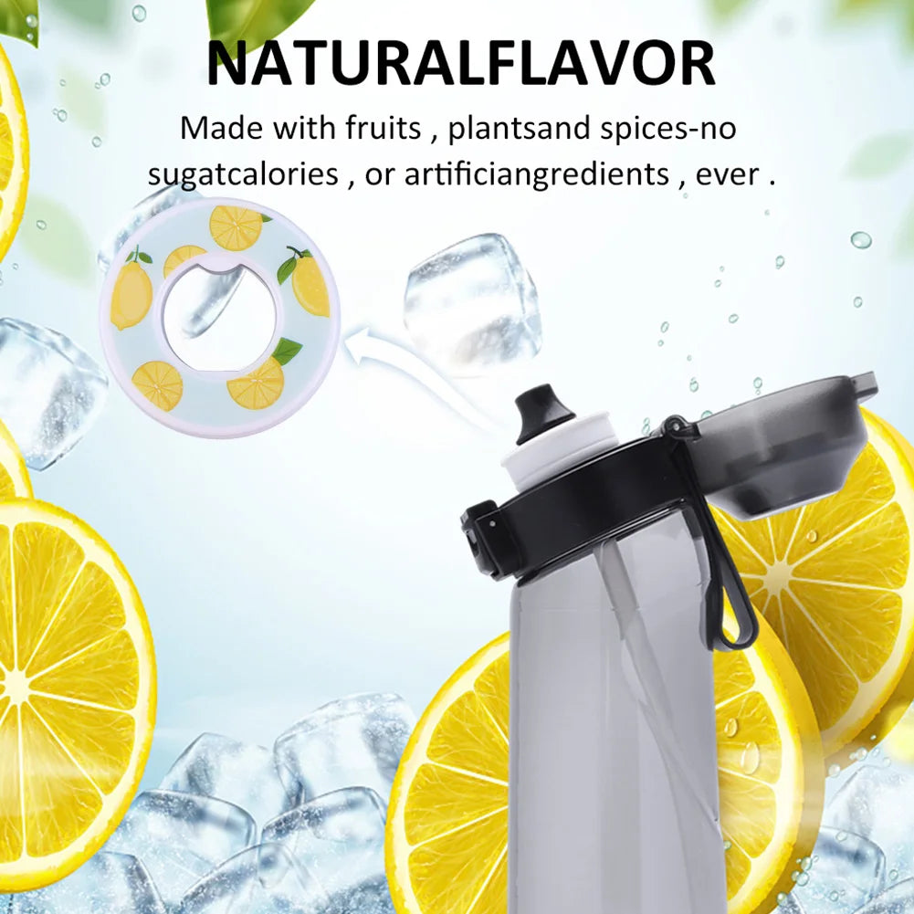 Flavored Sports Water Bottle with Scented Pods – 0 Calorie Fragrance Ring Drinking Cup