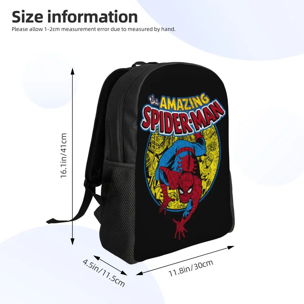 Custom Spider-Man Web Backpack – Water-Resistant School & College Bag for Men and Women