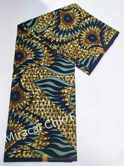 Guaranteed Veritable African Real Wax Fabric - 100% Cotton High Quality Ankara Pagne 6 Yards Nigerian Women’s Style Dress Material