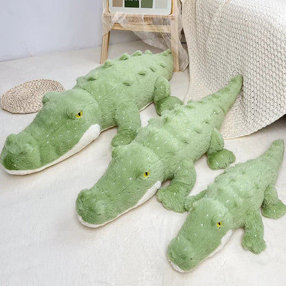 Soft Crocodile Plush Toy – Fluffy Stuffed Alligator Pillow Doll, Jungle Green Sofa Cushion, Birthday Gift