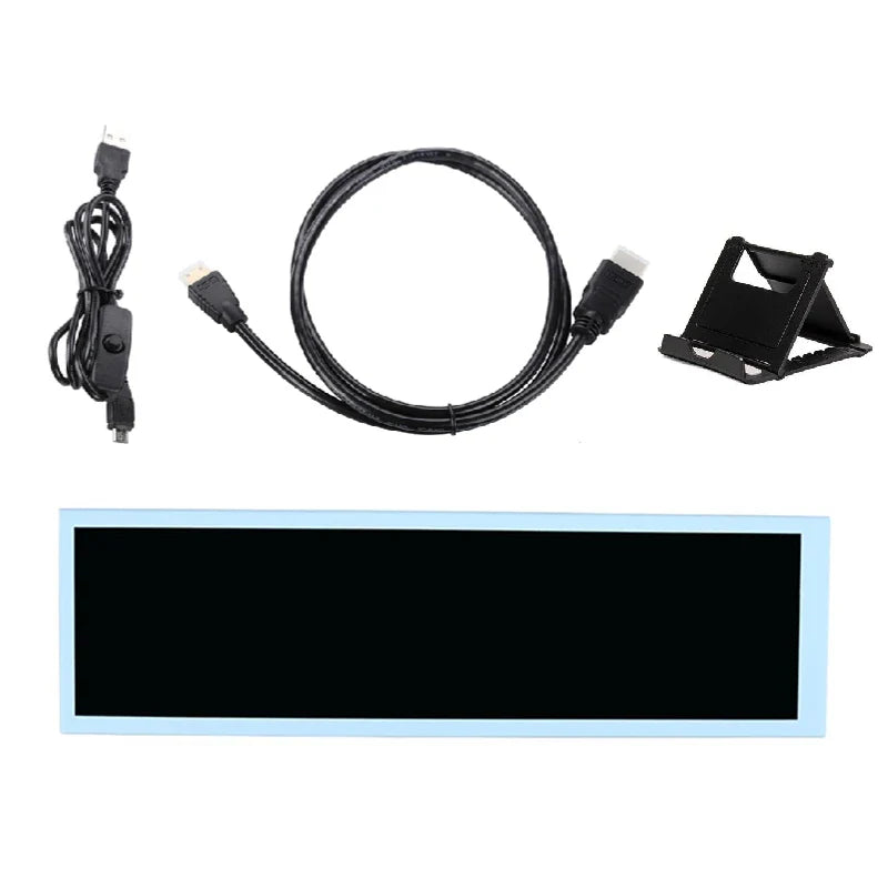 8.8 Inch Long Strip LCD Screen – 1920x480 HD-MI Driver Board Secondary Monitor for CPU, GPU, SSD Information with AIDA64 Sub Display