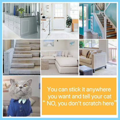 Cat Scratch Deterrent Tape: Transparent Self-Adhesive Furniture Protectors - Pet Training Tape 11.8"x9.8ft