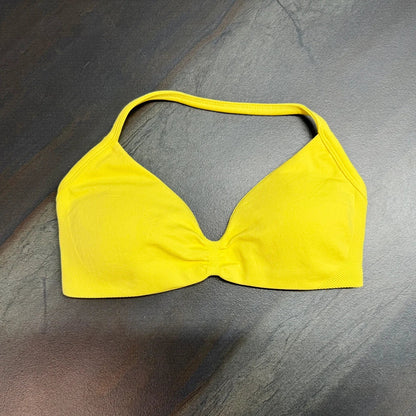 Impact Strappy Halter Sports Bra – Light Support Seamless Gym & Yoga Crop Top with Padding
