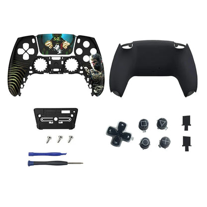 PS5 Controller Case — Limited Edition Gold Wukong Touchpad Front & Backplate Replacement Cover for BDM-010 Gamepad