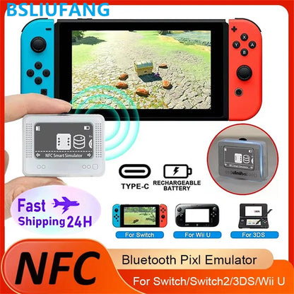 Amiibo NFC Pixl Emulator Simulator – Chargeable Bluetooth Intelligent Game Accessory for Switch 2, Wii U & 3DS Gaming Devices