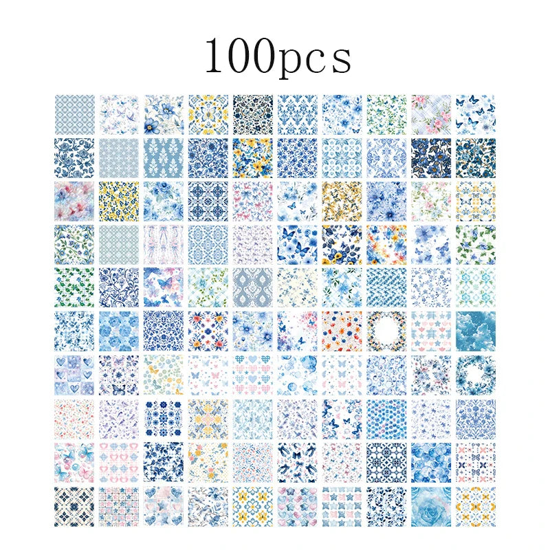 100 Pcs Vintage Multi-Style Writing Paper - Retro Stationery for Scrapbooking, Junk Journals & DIY Crafts