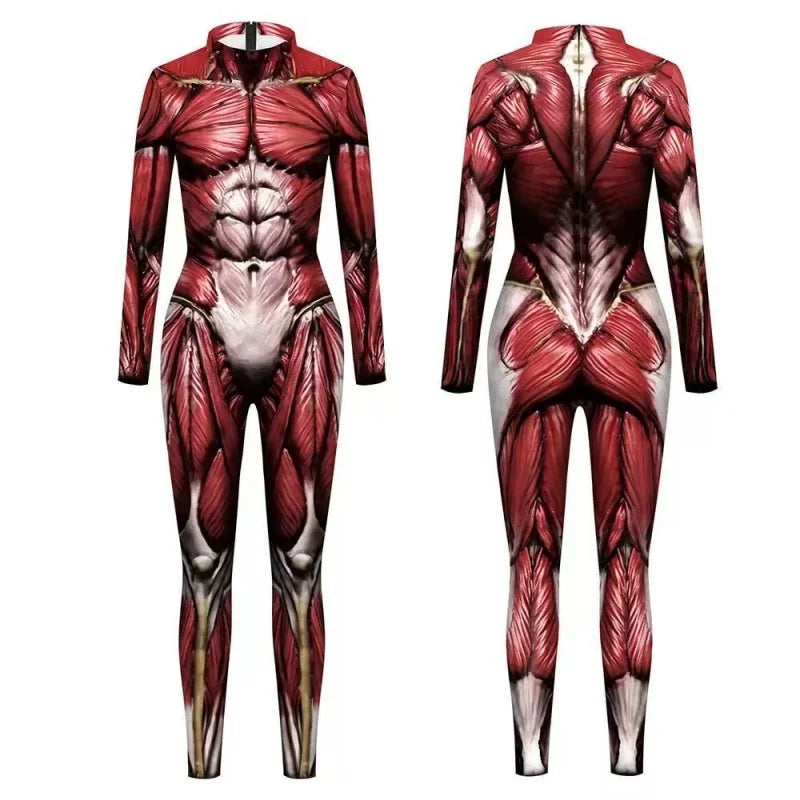 Mechanical Muscle Zentai Bodysuit — Men’s Halloween Punk Cosplay & Carnival Costume 2025