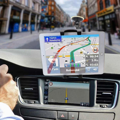Universal Tablet & Phone Car Mount — Long Arm Windshield Stand for 4–13.5” iPhone, iPad, GPS