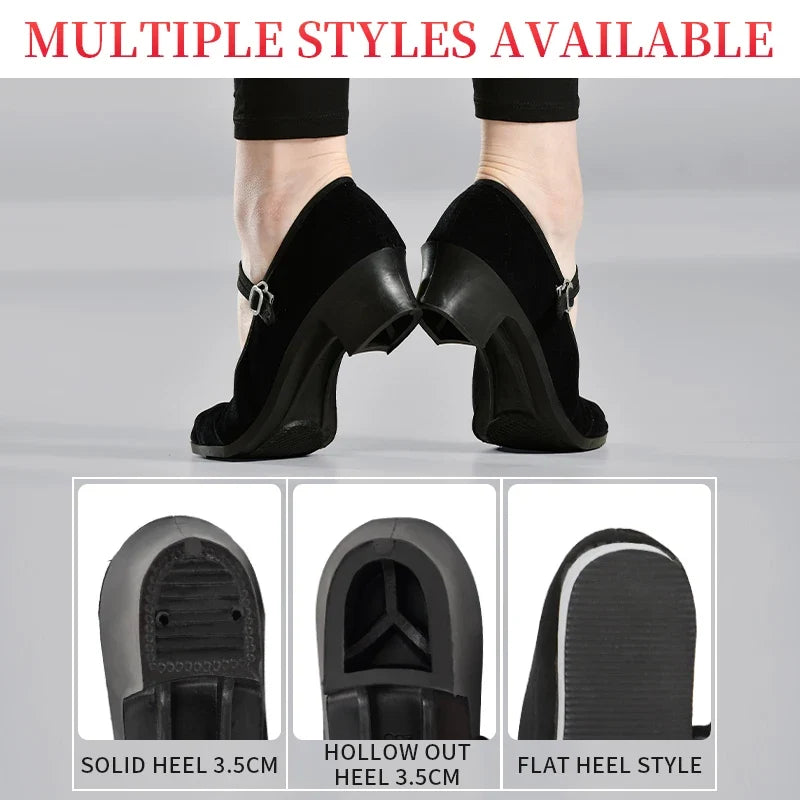Girls’ & Women’s Dance Shoes - Black Cloth Ethnic Dance Shoes for Training, Practice & Grading Exams