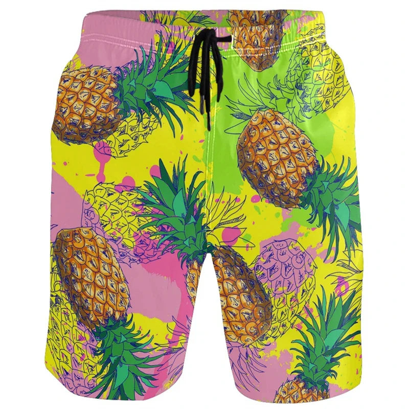 Funny Duck Graphic Men’s Beach Shorts – 3D Animal Print Board Shorts for Swim, Gym & Sports
