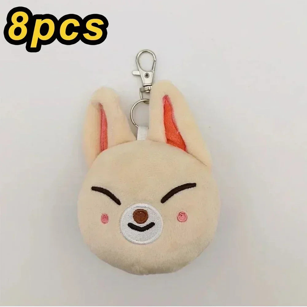 20cm Kawaii Skzoo Plush Toy Set – 8pcs Cartoon Stuffed Animals for Kids, Room Decor & Gifts