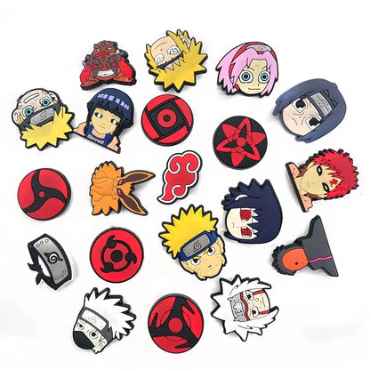 20Pcs Naruto Anime Shoe Charms – Kawaii PVC Badges for Sandals, DIY Accessories & Kids Christmas Gift