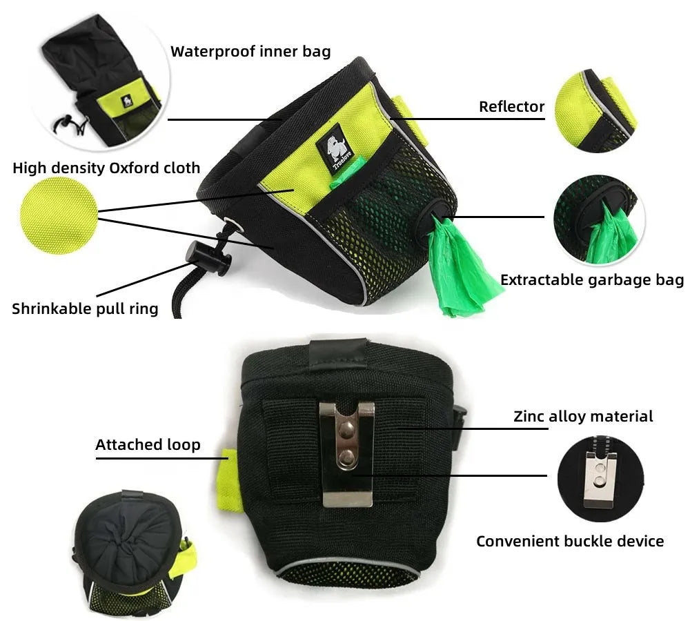 Truelove Waterproof Pet Treat Bag - High-Capacity Nylon Snack & Waste Bag for Outdoor Use