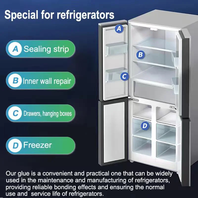 Refrigerator Repair Glue - Transparent Low-Temperature Super Glue for Plastic & Seals